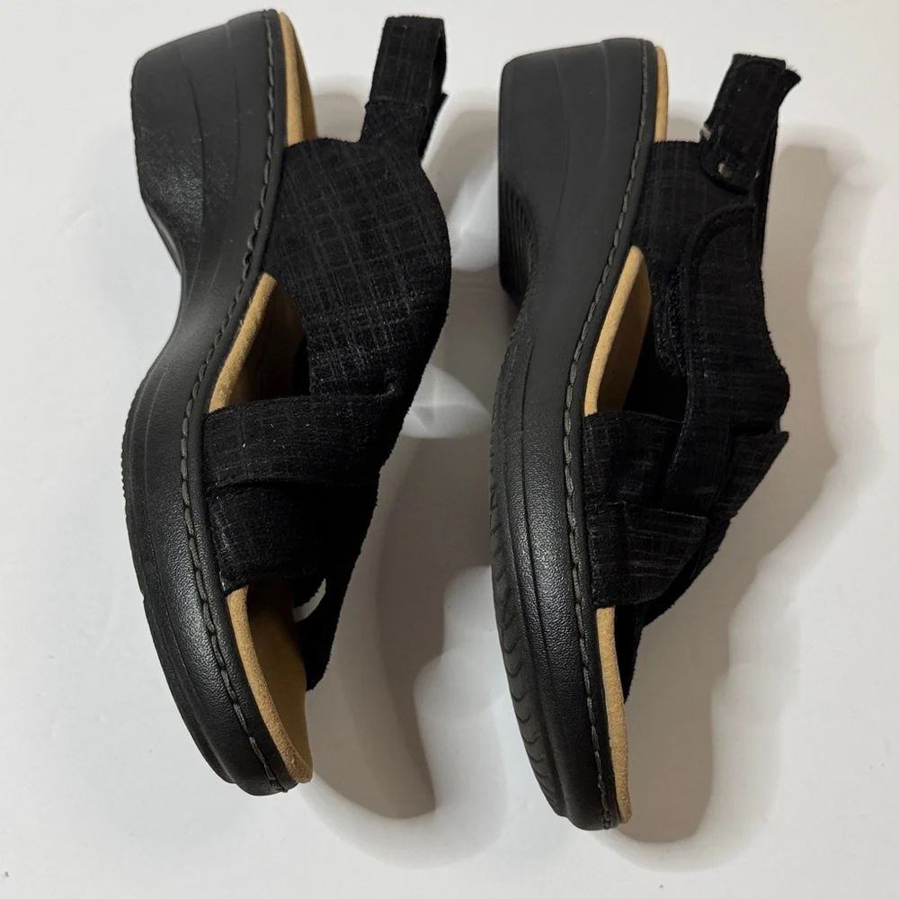 Clarks Merliah Echo Sandals Black Interest NEW Size 10